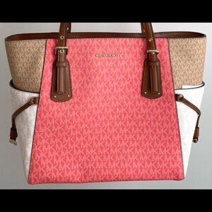 Michael Kors Pink and Tan Women's Bag